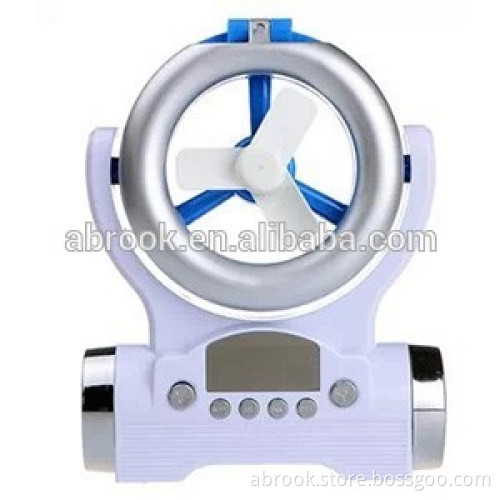 2014 fan+led lamp+speaker 3 in 1 chinese manual portable mini speaker rechargeable